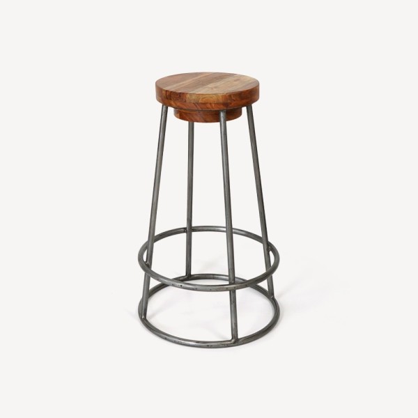 Scandinavische kruk SCANDUS hout en metaal