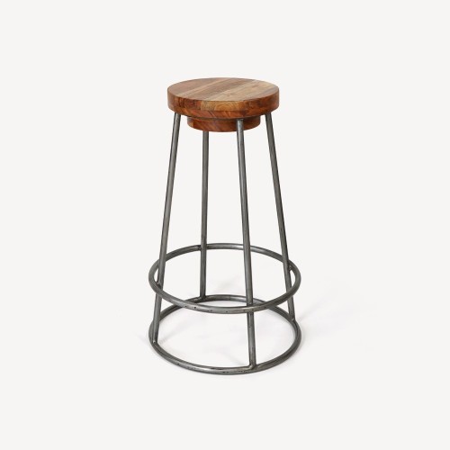 Scandinavische kruk SCANDUS hout en metaal