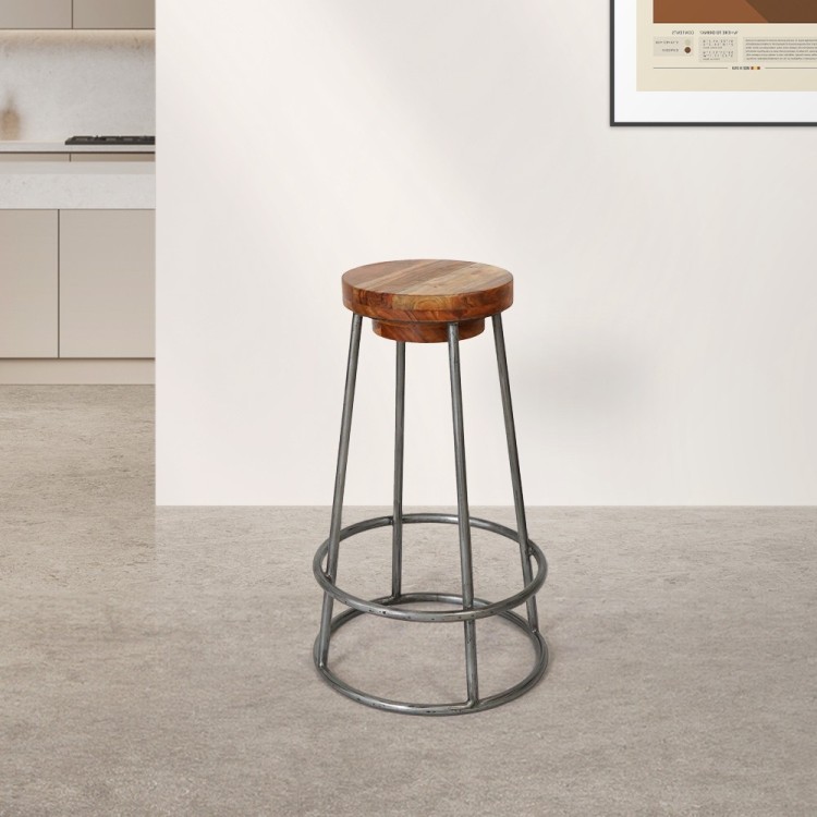 Scandinavische kruk SCANDUS hout en metaal
