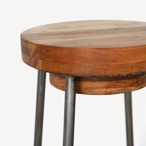 Scandinavische kruk SCANDUS hout en metaal