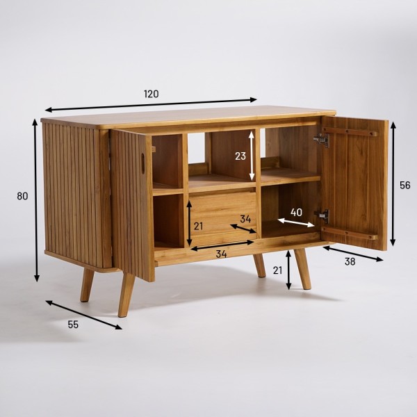 Massief teak badkamermeubel 120 cm - Neha