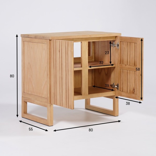 Massief houten badkamermeubel 80 cm - Satya