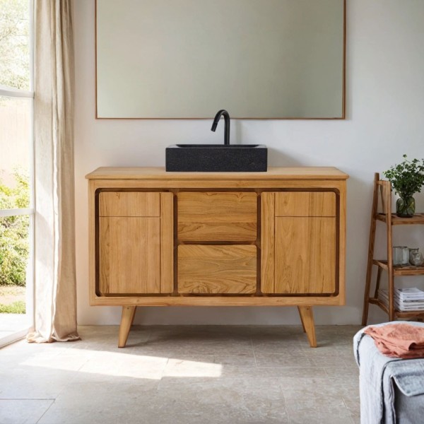 Massief teak badkamermeubel 120 cm - Pragati