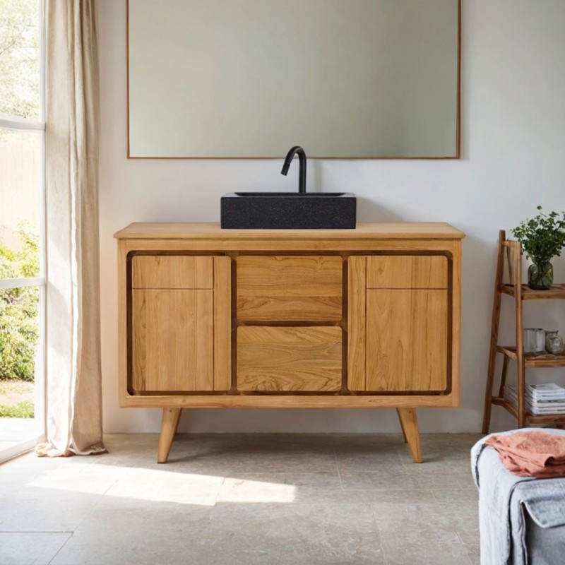 Massief teak badkamermeubel 120 cm - Pragati