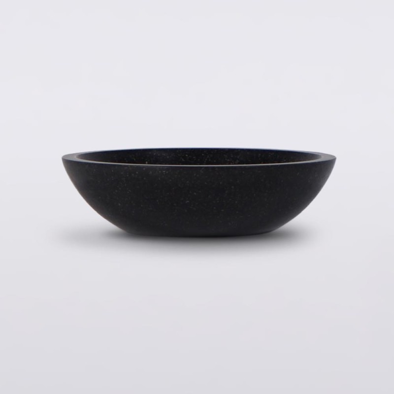 Rond zwart terrazzo wastafel diameter 40 cm - Megha