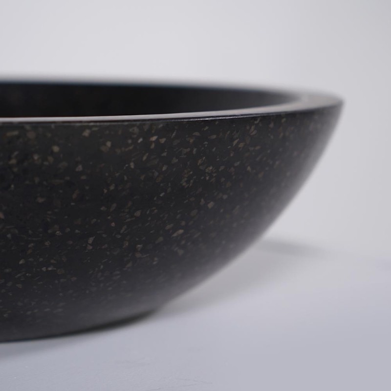 Rond zwart terrazzo wastafel diameter 40 cm - Megha