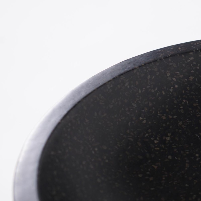 Rond zwart terrazzo wastafel diameter 40 cm - Megha