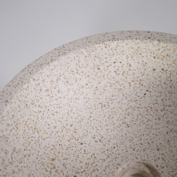 Ronde witte terrazzo wastafel diameter 40 cm - Megha