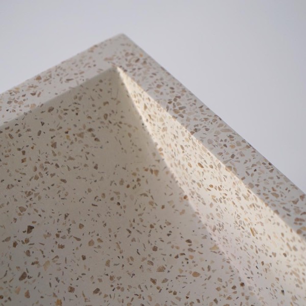 Witte terrazzo rechthoekige waskom 45 cm x 40 cm - Mayuri