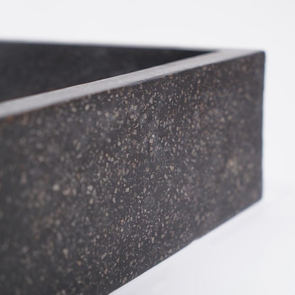 Zwarte terrazzo rechthoekige waskom 45 cm x 40 cm - Mayuri