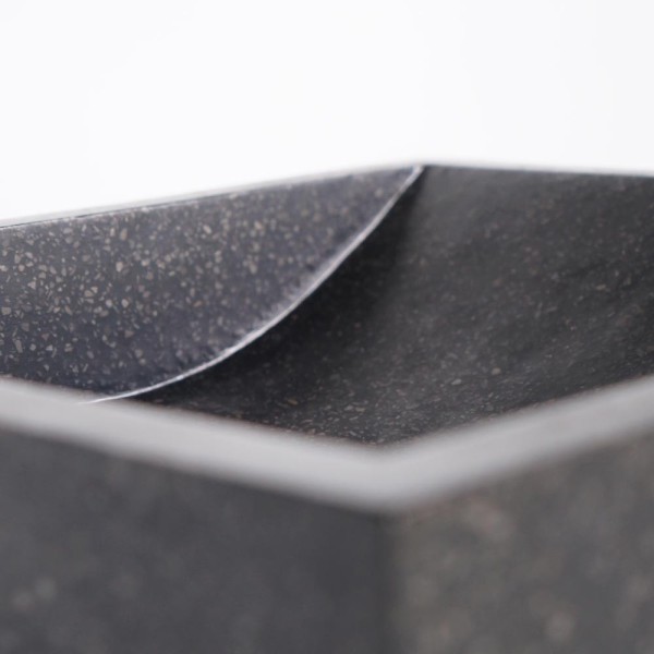 Zwarte terrazzo rechthoekige waskom 45 cm x 40 cm - Mayuri