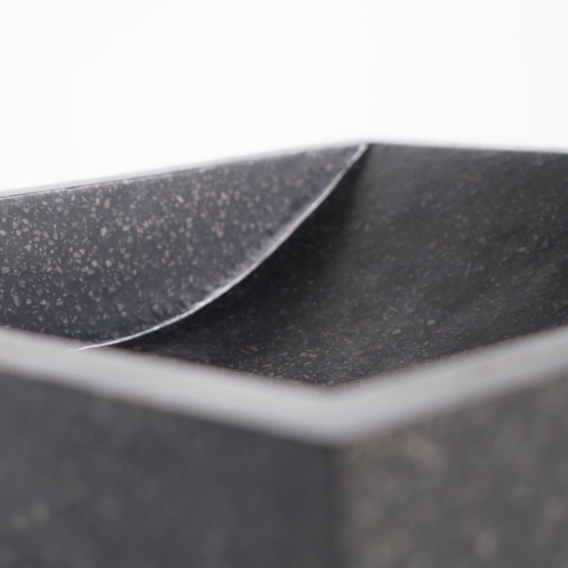 Zwarte terrazzo rechthoekige waskom 45 cm x 40 cm - Mayuri
