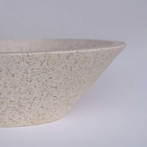 Witte terrazzo conische vasque 40 cm x 40 cm - Mohini