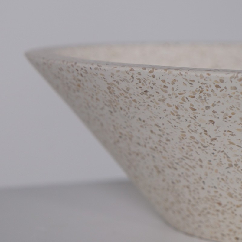 Witte terrazzo conische vasque 40 cm x 40 cm - Mohini