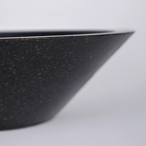 Zwarte terrazzo conische waskom 45 cm x 45 cm - Mohini