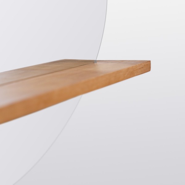 Organische enkele spiegel met teak plank - Anjali