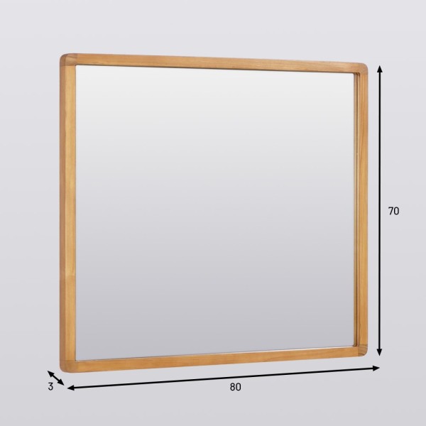 Rechthoekige teak houten spiegel - Lalia