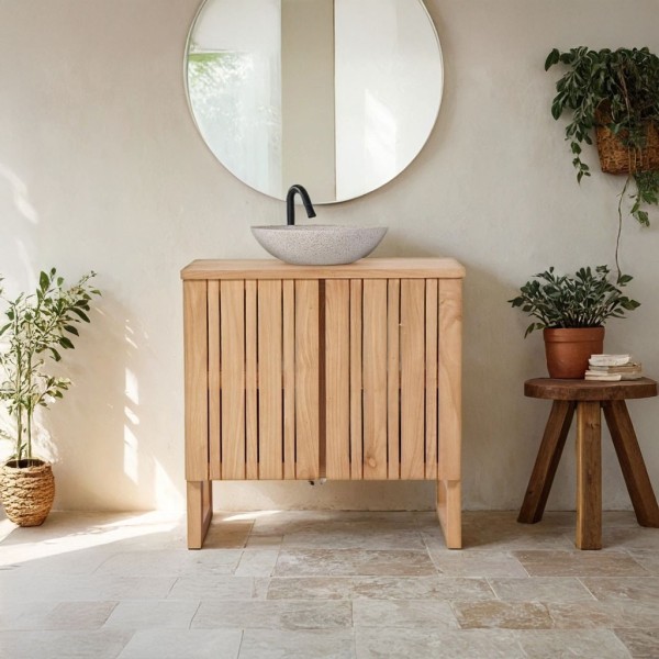 Massief houten badkamermeubel 80 cm - Satya