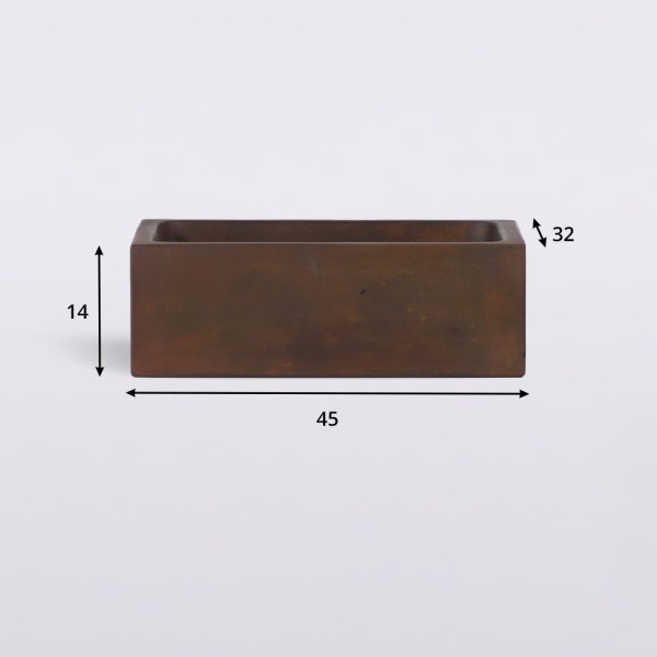 Rechthoekige betonnen waskom - Vintage bruin - Slate Wave