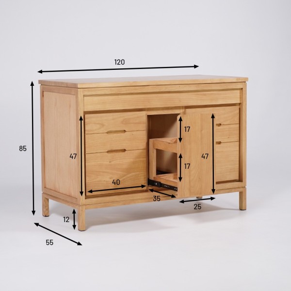 Massief houten badmeubel 120 cm - Ashwini