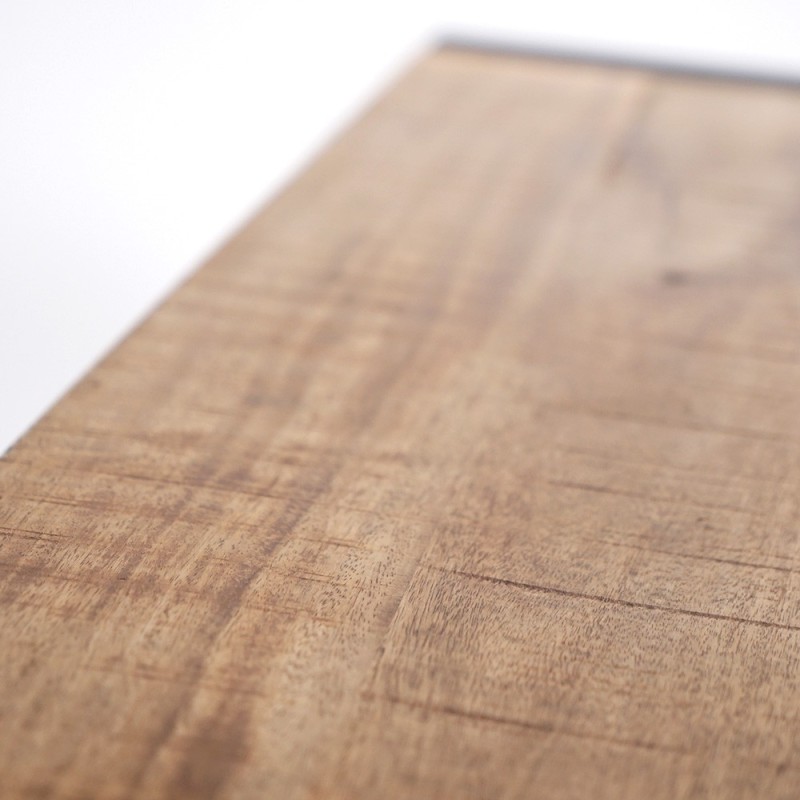 Industrieel massief houten dressoir met 4 zwarte metalen deuren 180 cm - Kansas