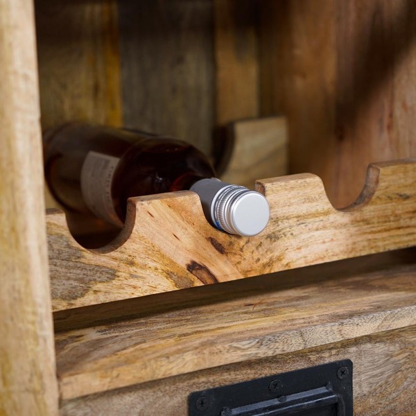 Massief houten en metalen wijnkelder dressoir - Parijs