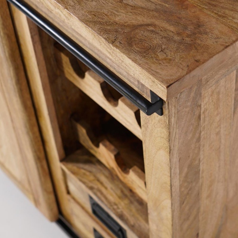 Massief houten en metalen wijnkelder dressoir - Parijs