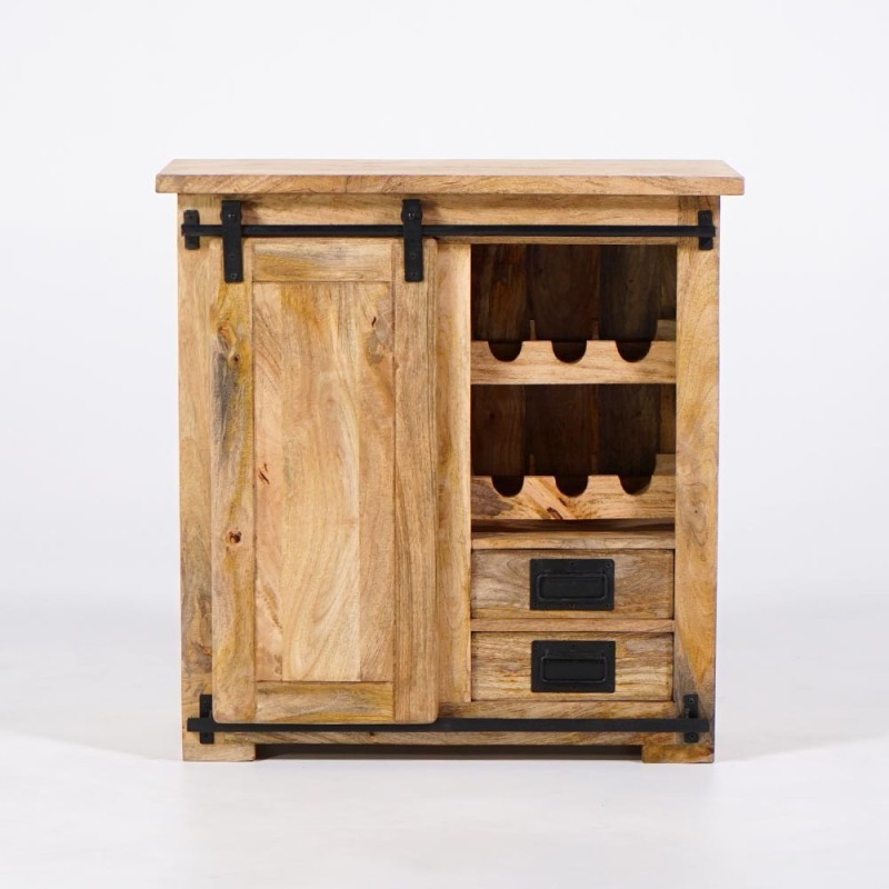 Massief houten en metalen wijnkelder dressoir - Parijs