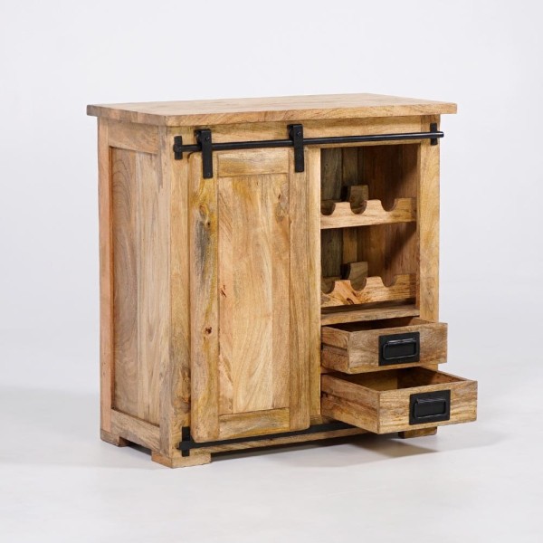 Massief houten en metalen wijnkelder dressoir - Parijs