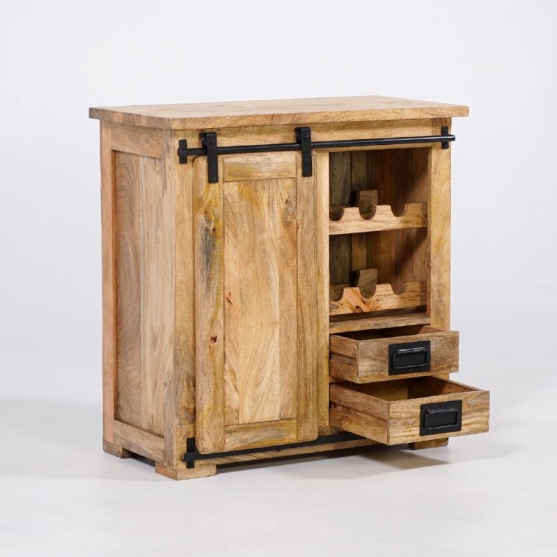 Massief houten en metalen wijnkelder dressoir - Parijs