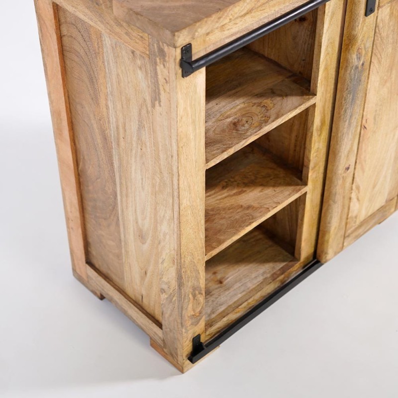 Massief houten en metalen wijnkelder dressoir - Parijs
