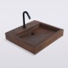 Rechthoekige vintage bruine betonnen wastafel - Solidis