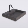 Diep antraciet rechthoekig betonnen waskom - Solidis