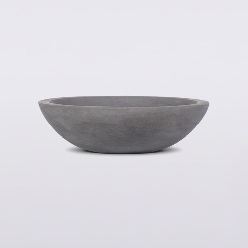 Ronde grijze terrazzo waskom, diameter 40 cm - Megha
