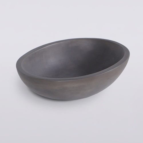 Ovaal betonnen waskom - Diep antraciet - Raw Blend