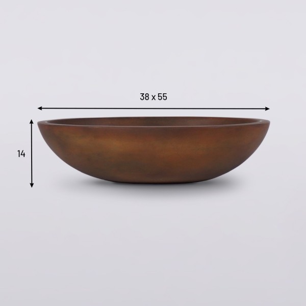 Ovale betonnen waskom - Vintage bruin - Raw Blend
