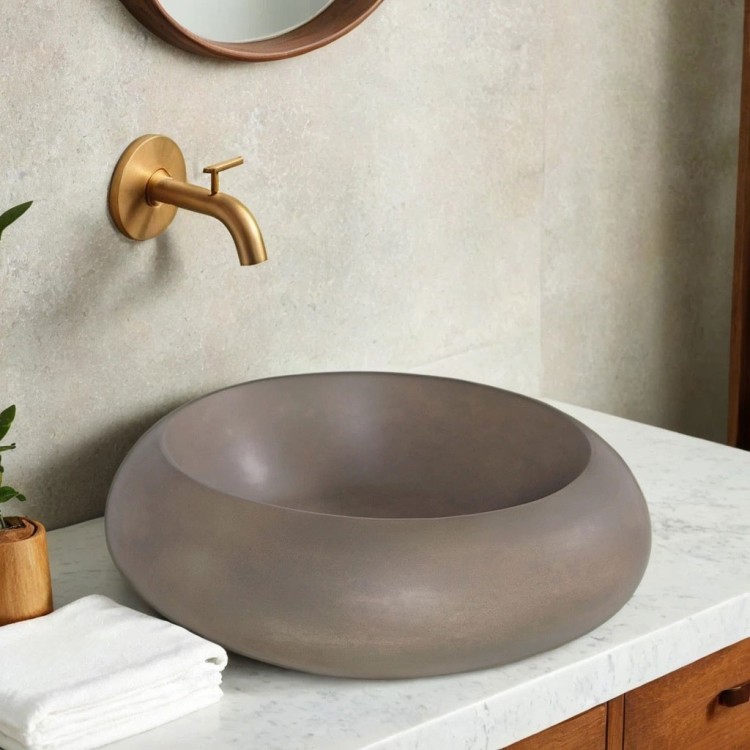 Ronde betonnen waskom - Natuurlijke kleur - Concrete Essence