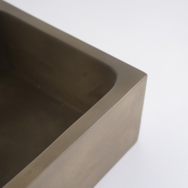 Rechthoekige betonnen waskom - Natuurlijke kleur - Slate Wave