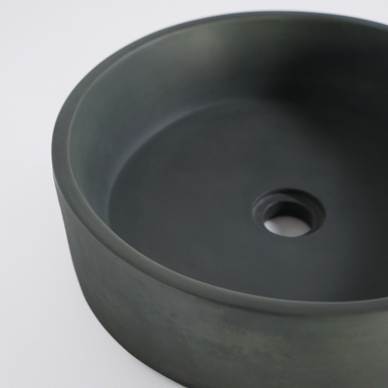 Rond betonnen waskom - Kopergroen - Mineraal