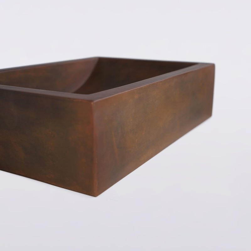 Rechthoekige betonnen waskom - Vintage bruin - Pure Cast