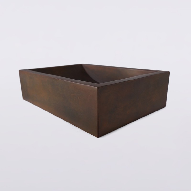 Rechthoekige betonnen waskom - Vintage bruin - Pure Cast