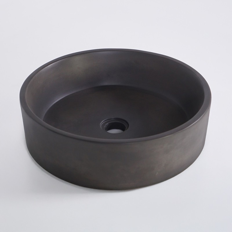 Rond betonnen waskom - Diep antraciet - Mineral
