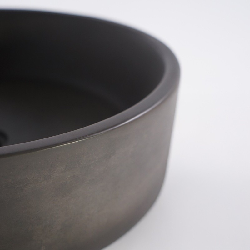 Rond betonnen waskom - Diep antraciet - Mineral