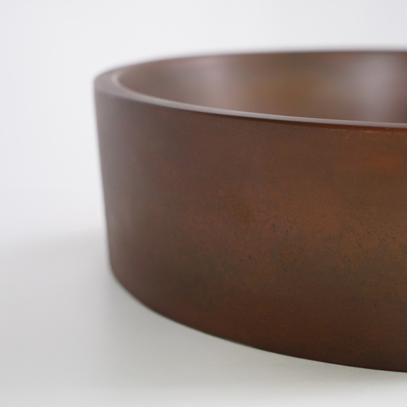 Rond betonnen waskom - Vintage bruin - Mineral