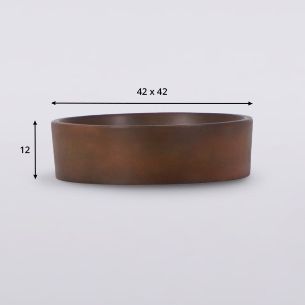 Rond betonnen waskom - Vintage bruin - Mineral