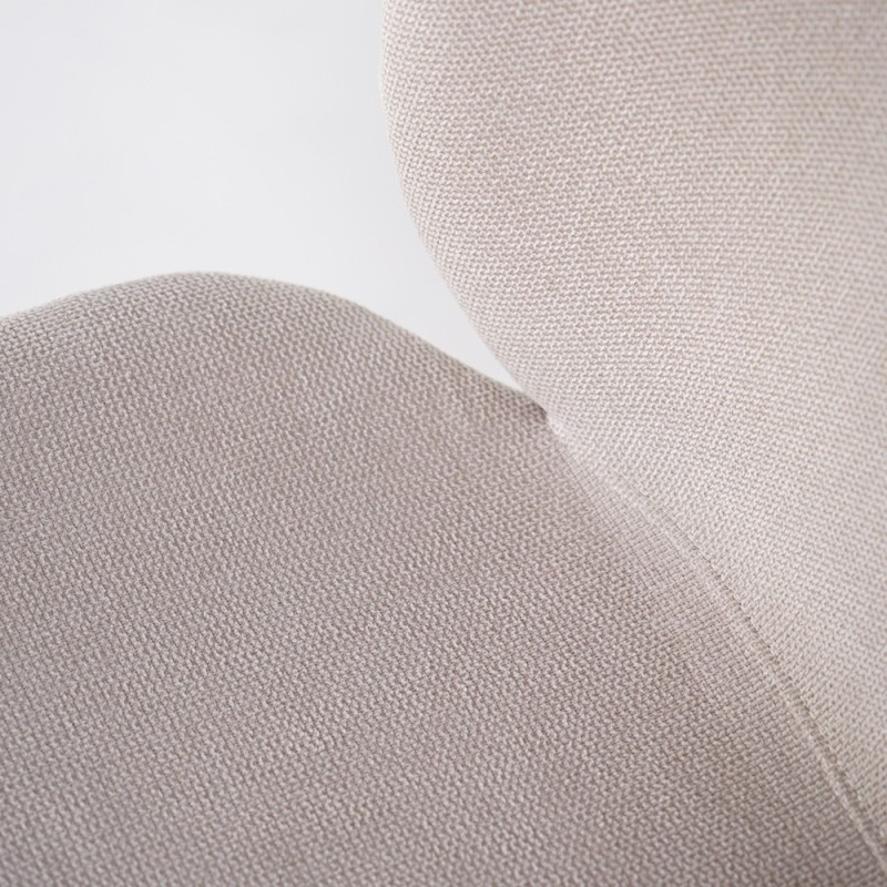 Eetkamerstoel in zandkleurige stof met zwarte poten - Cloud