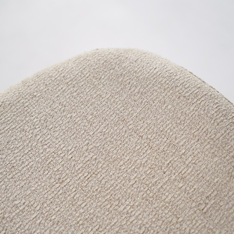 Eetkamerstoel met witte bouclé stof en licht essenhouten poten - Paragon