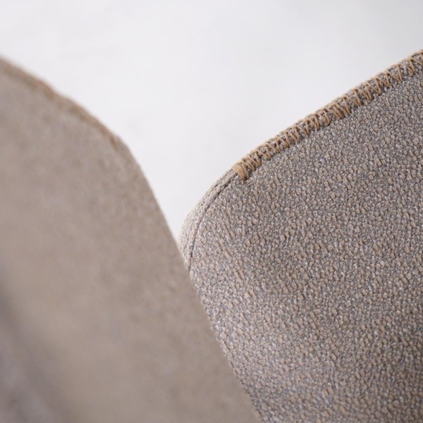 Beige stoffen eetkamerstoel met zwarte poten - Menta