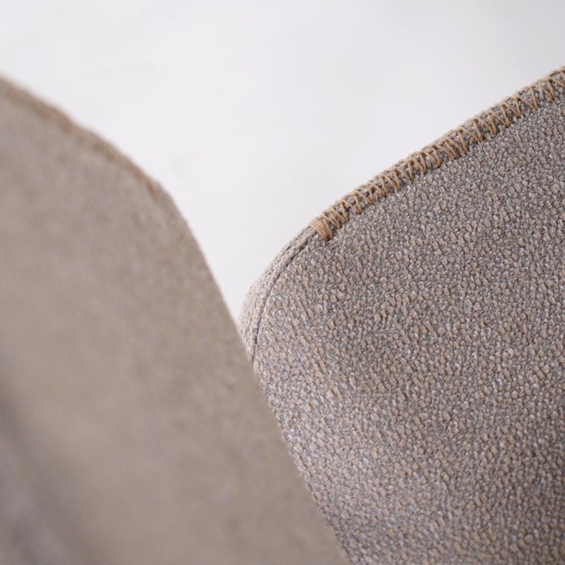 Beige stoffen eetkamerstoel met zwarte poten - Menta
