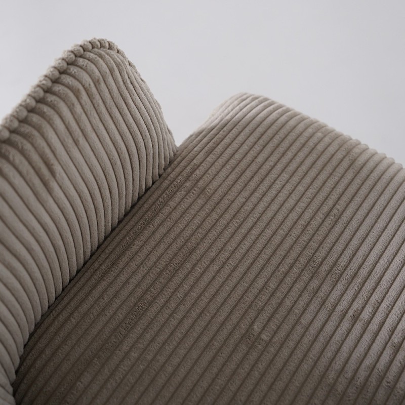 Eetkamerstoel van beige fluweel met zwarte metalen poten - Noa